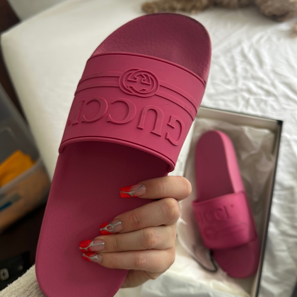 Gucci Pink Slides